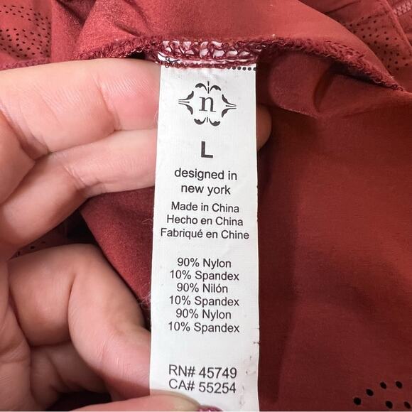 Nanette Lepore Play Ruched Swan Preforated Jacket sz L cinnamon - Picture 9 of 9